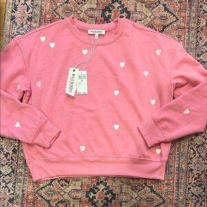 Workshop Republic Clothing Pink Heart Sweatshirt